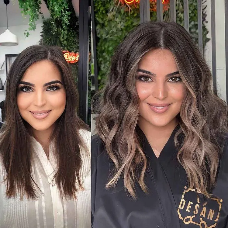 Lange Haare mit Beachy Waves für kräftige Damen