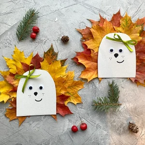 Mit Blättern Tiere basteln - Niedliche Igel aus Ahornblättern