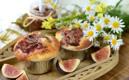 Muffins mit Feigen, Ziegenkäse, Honig und Vanille backen