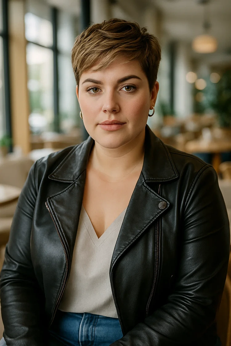 pixie cut für mollige frauen