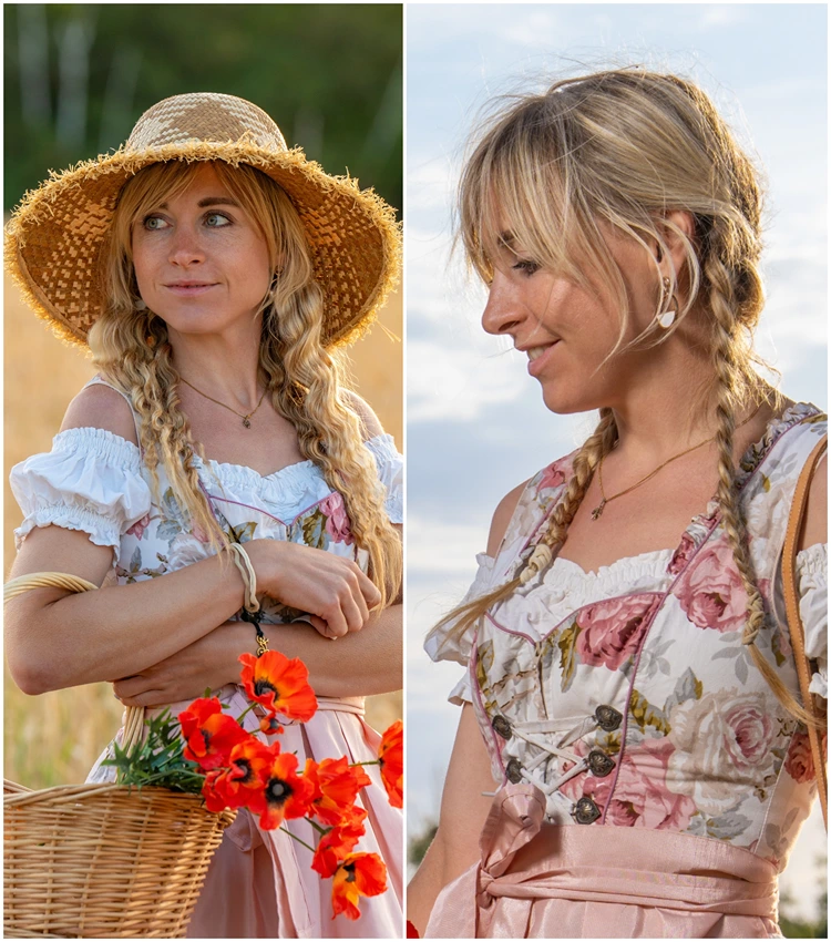 zwei zöpfe zum dirndl look