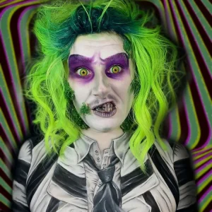 Beetlejuice schminken - gruseliges Make-up für Halloween