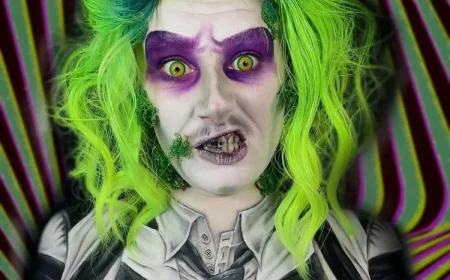 Beetlejuice schminken - gruseliges Make-up für Halloween