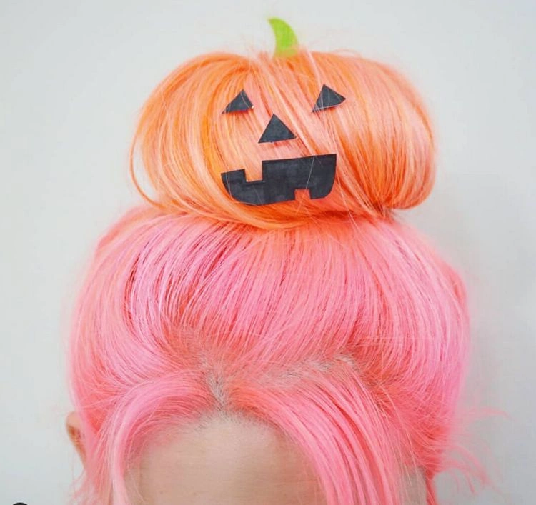 Blitzschneller Butt mit Kürbis -Haaraccessoire für Halloween