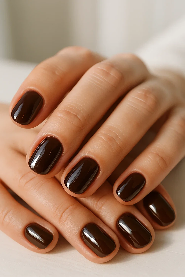 braune herbstnägel espresso nägel