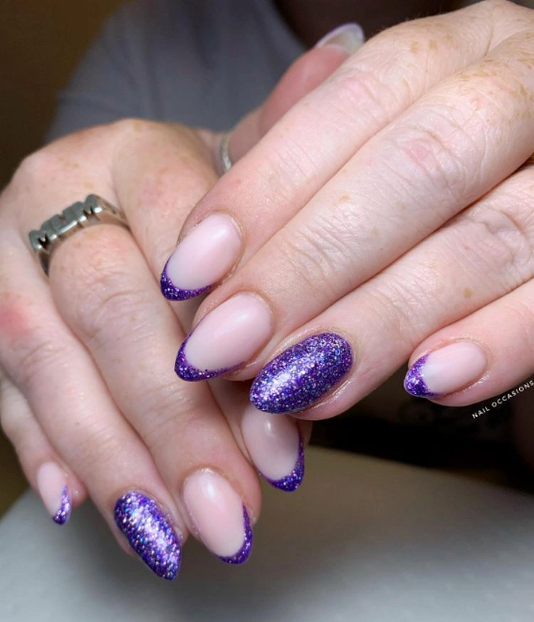 french nails mit glitzer aufwerten