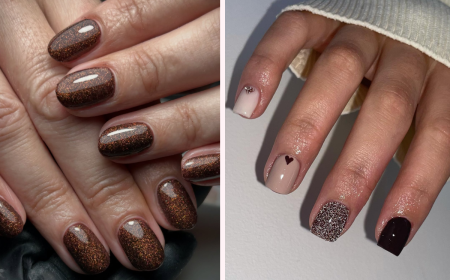 glitter nails herbst