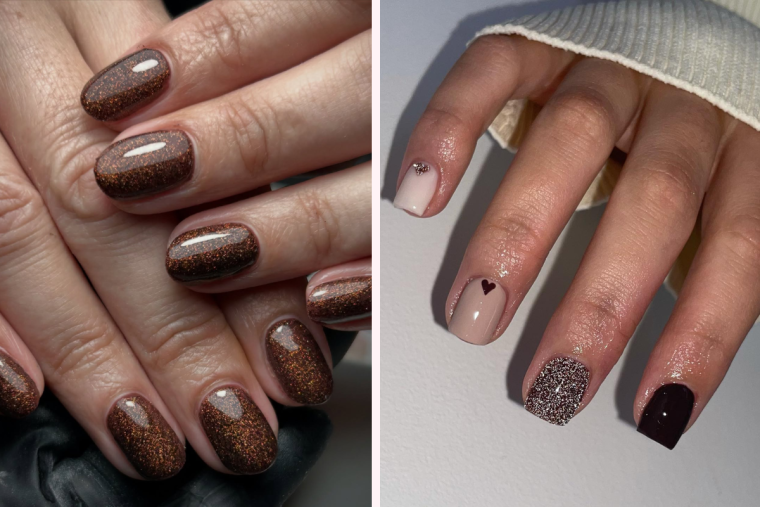 glitter nails herbst