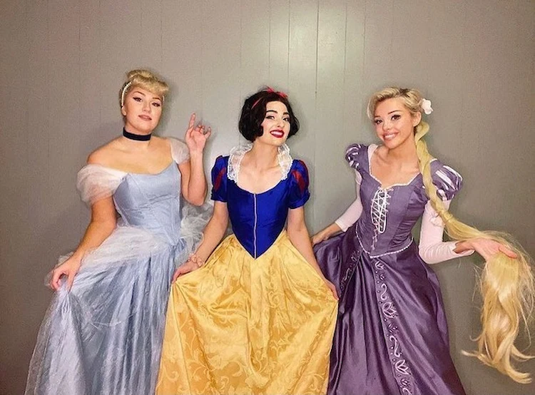 Gruppenkostüm Disney Prinzessin für drei Mädchen