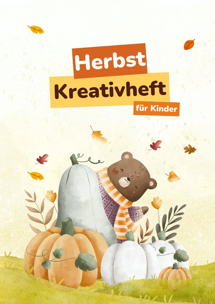 herbst kreativheft mit aktivitäten für kinder