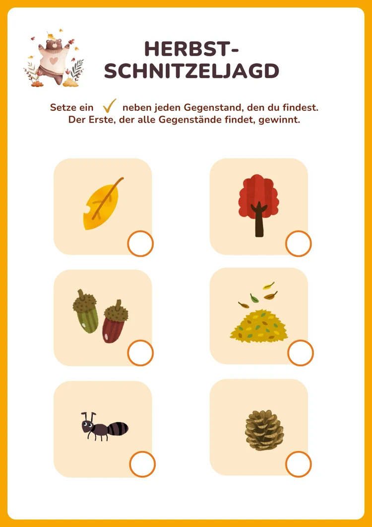 herbst schnitzeljagd vorlage