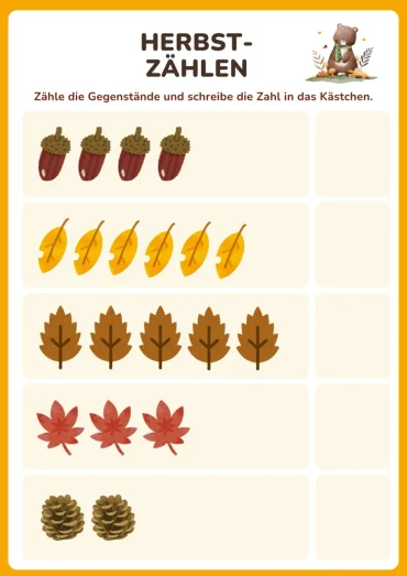 herbst zählen für kleinere kinder