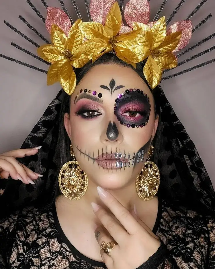 La Catrina Make-up und Día de Muertos