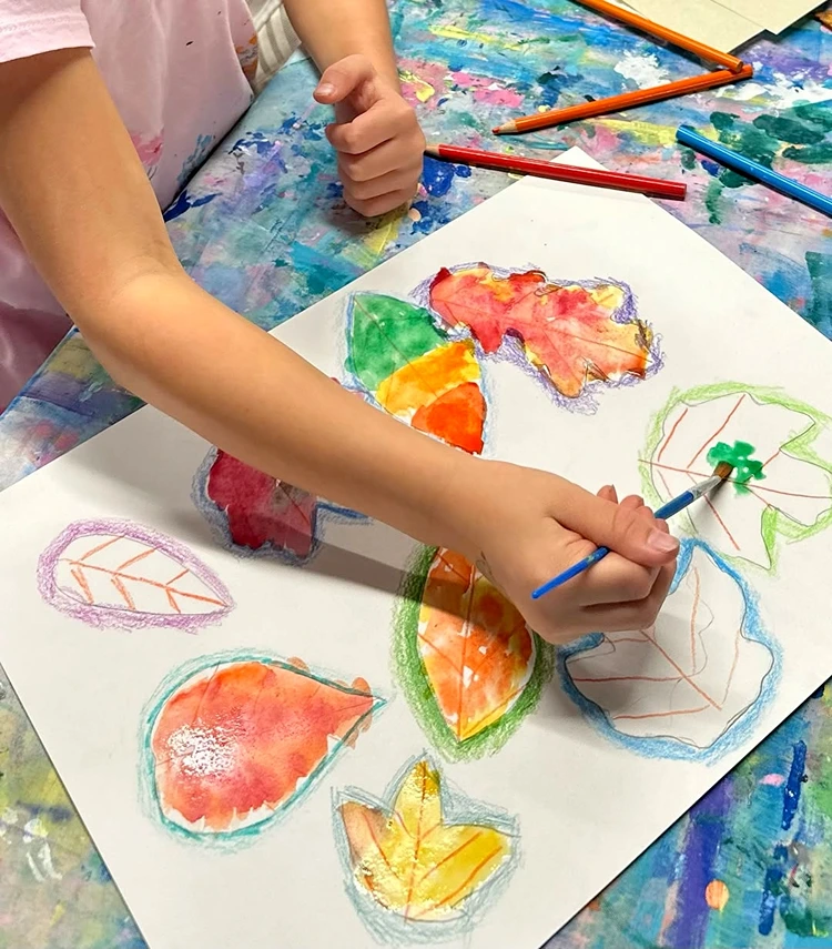Malen mit Kindern im Herbst mit Aquarell