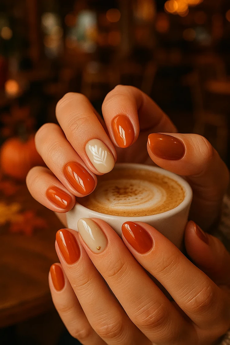 pumpkin spice latte herbstnägel