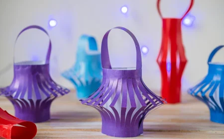 Schnelle Martinslaterne basteln aus Tonpapier und Pergament