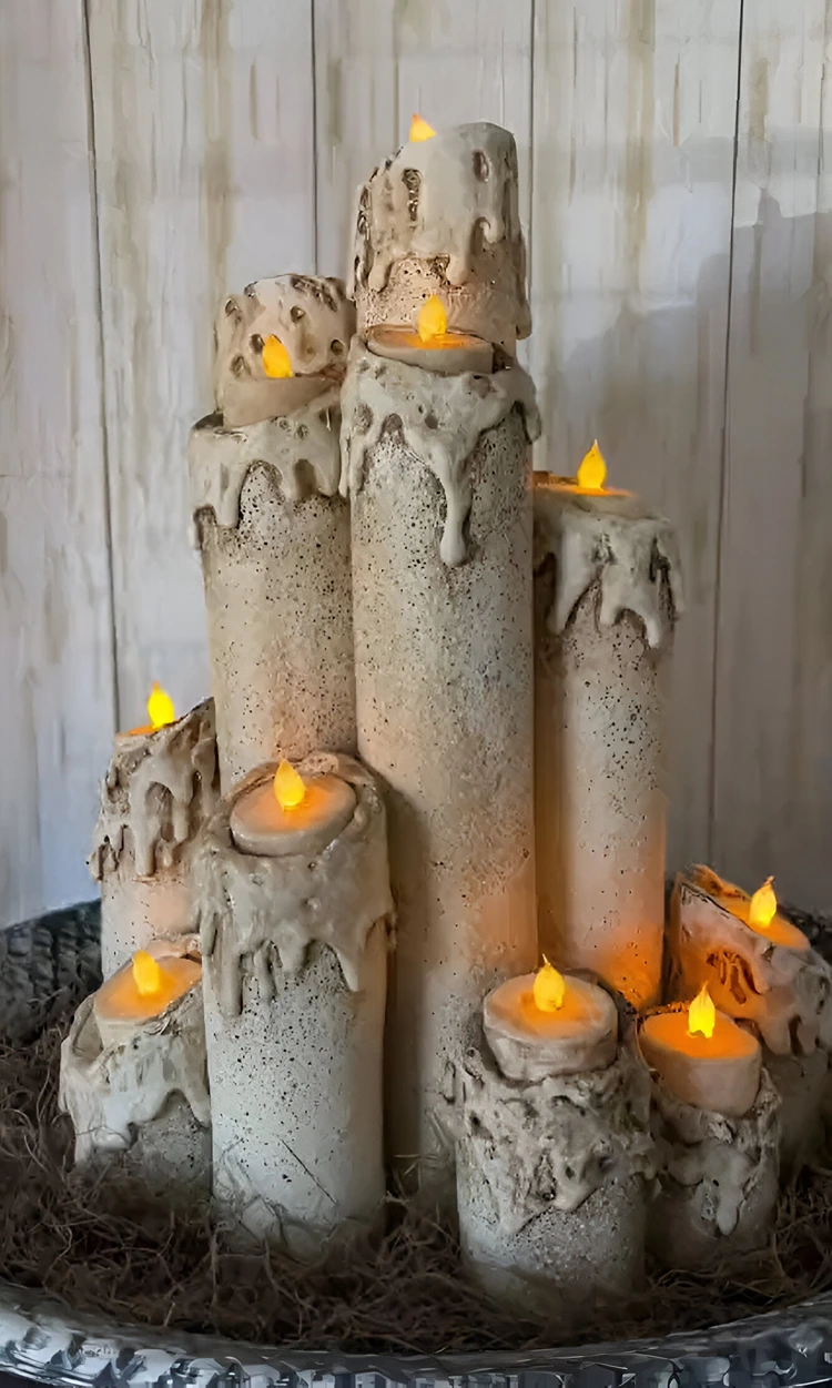 Schöne Tischdekoration mit LED-Kerzen selber machen