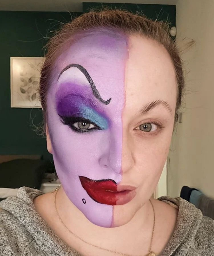 ursula make up den hauptcharakter im arielle film schminken