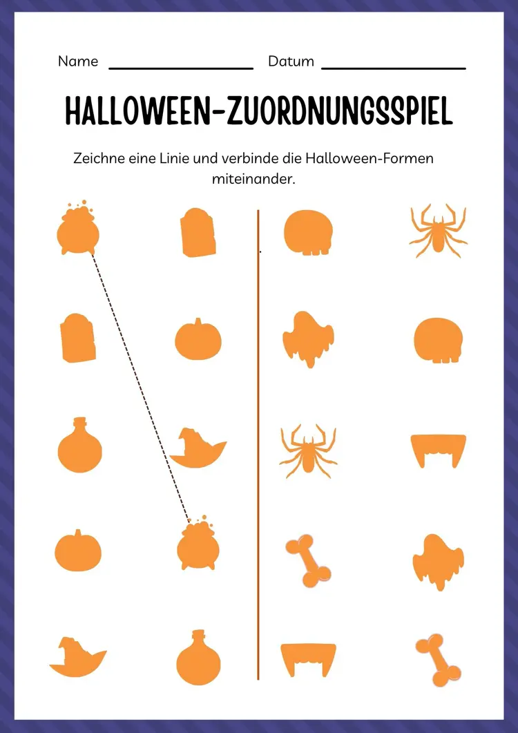 verbindet die halloween symbole