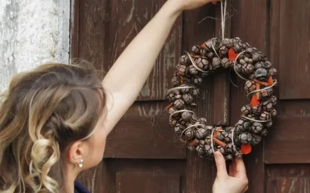 Wie kann man einen Kranz aufhängen an Tür, Wand oder Decke ohne zu bohren