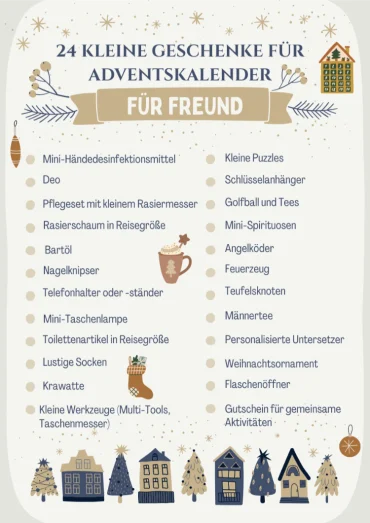 24 kleine geschenke für adventskalender für freund
