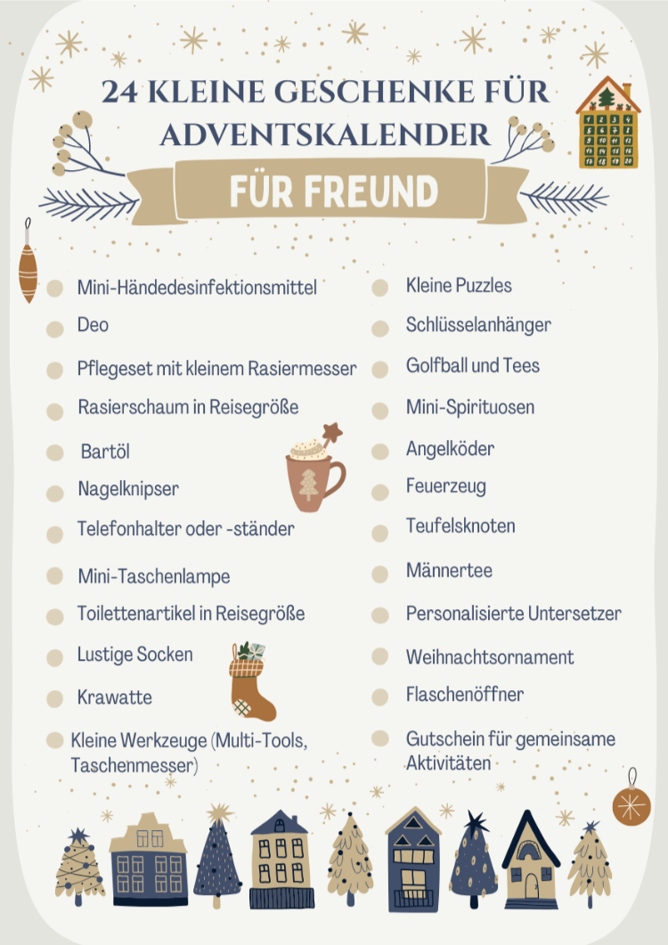 24 kleine geschenke für adventskalender für freund
