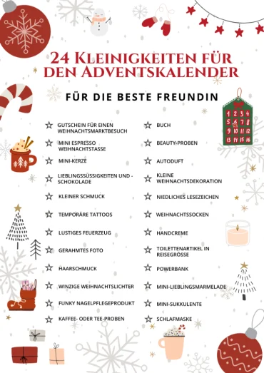 24 kleinigkeiten für adventskalender für die beste freundin
