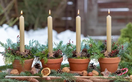 adventsgesteck in terrakottöpfen für draußen