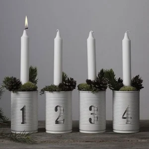 adventskranz aus dosen basteln last minute tutorial