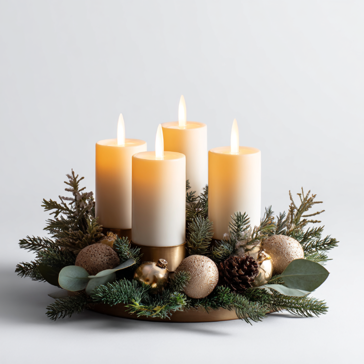 adventskranz mit led kerzen