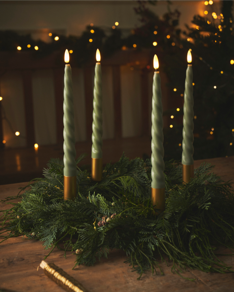 diy adventskranz mit led kerzen