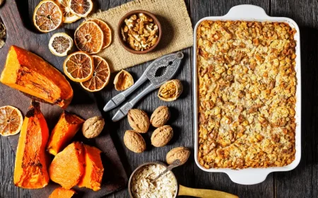 Dump Cake mit Kürbis und Walnüssen backen