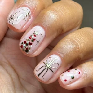 kurze weihnachts gelnägel