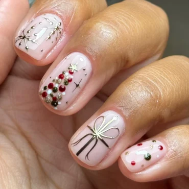 kurze weihnachts gelnägel