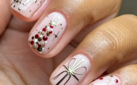 kurze weihnachts gelnägel