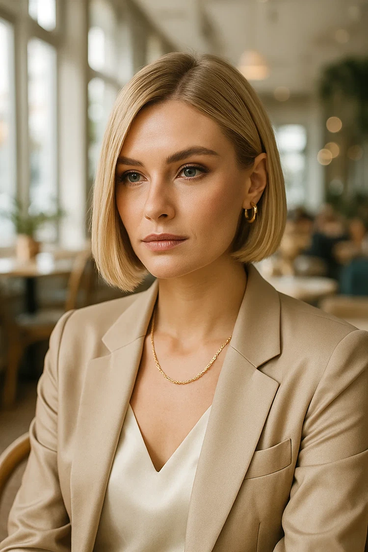 kurzhaarfrisuren mit seitenscheitel modern blunt bob
