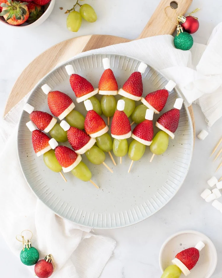 Leckere Obstspieße selber machen Ideen für Weihnachten