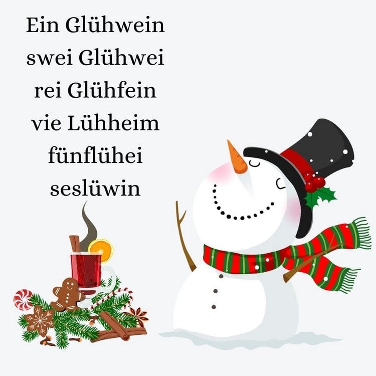 Lispelnder Spruch mit Schneemann als Bild