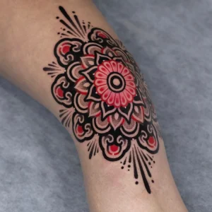 mandala tattoo für das knie ideen für frauen