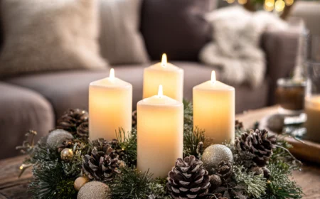 moderner adventskranz mit led kerzen