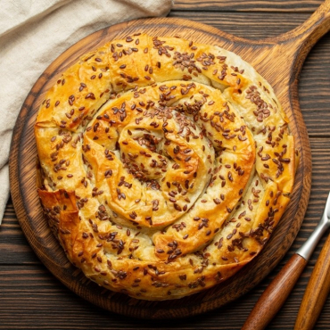 Schneller Snack zu Glühwein - Burek mit Cheddar und Feta backen