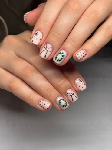 schöne kurze weihnachts gelnägel