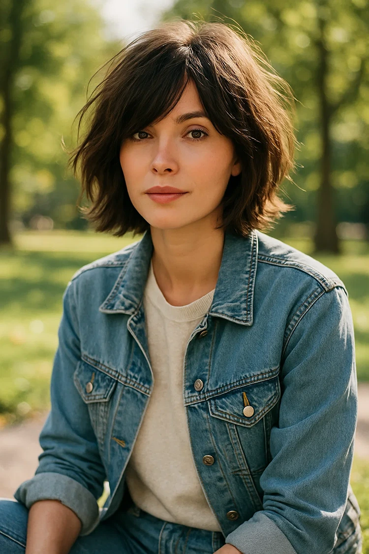 shaggy bob mit seitenscheitel