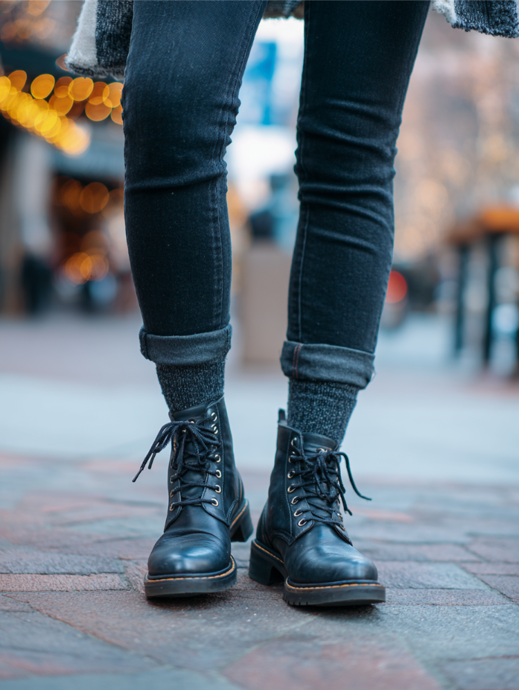 sichtbare socken zu stiefeletten und stiefeln combat boots mit farblich passenden socken