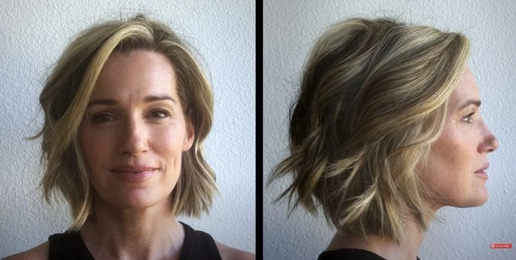 Styling des Bob Cuts mit Seitenscheitel