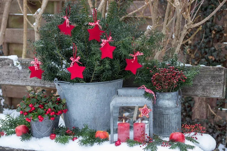 weihnachtsdeko im kübel selber machen