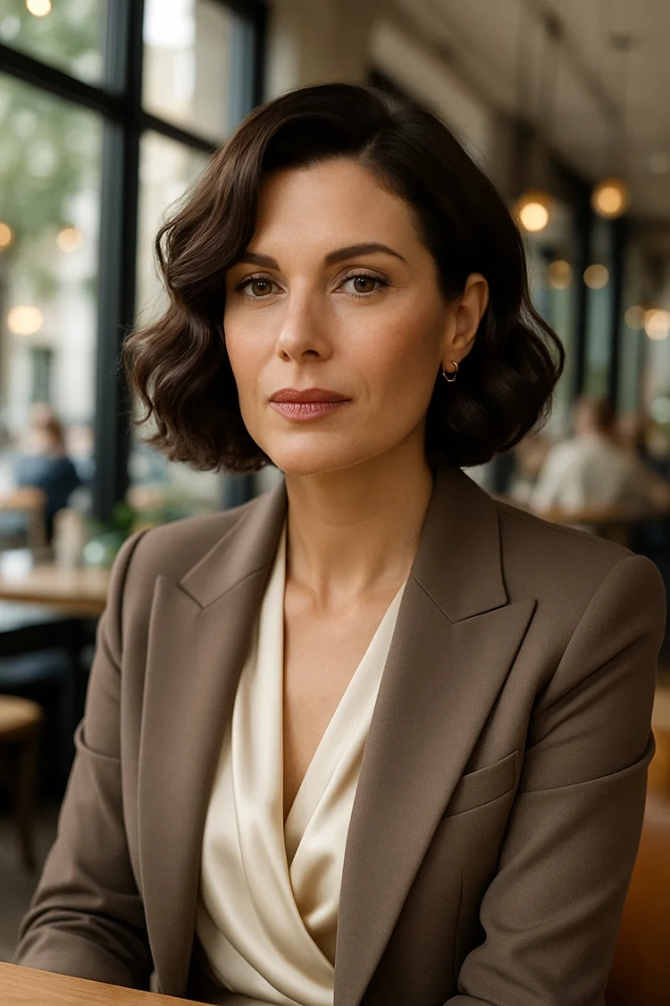 welliger bob mit seitenscheitel