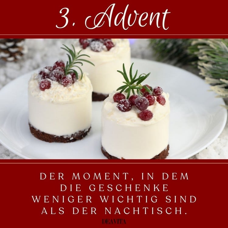 Am Adventssonntag ist der Nachtisch wichtiger als die Geschenke