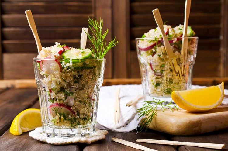 dill quinoa gurke vorspise zum vorbereiten