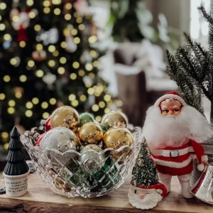 glasschale weihnachtlich dekorieren